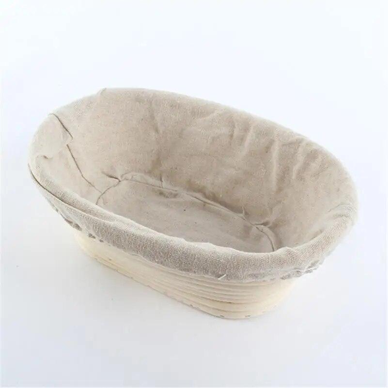 Cesta tejida de mimbre para fermentación de pan con bolsa de tela interior, cesta para fermentar pan en el hogar y la cocina