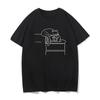 Cat Simple Drawing Printed Men's and Women Fashion Trend Short Sleeved New Personalized Round Neck Casual Tshirt 2000s Clothes