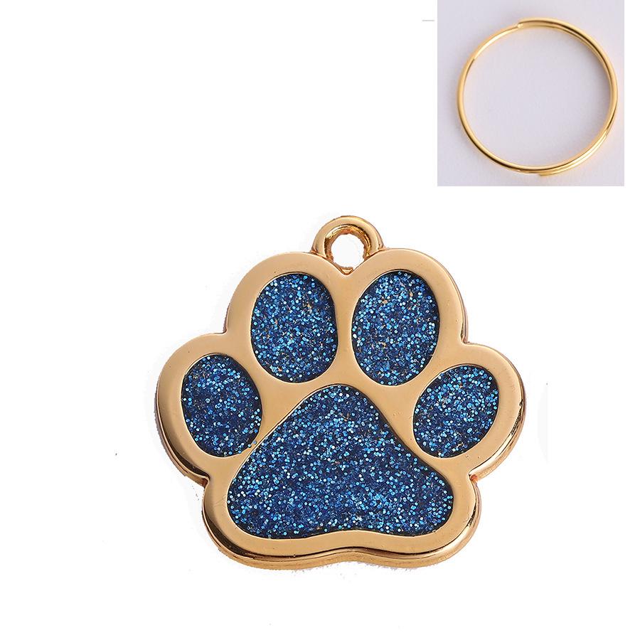 Блестящая золотая лапка Цинковый сплав Бирка для питомца с лазерной гравировкой 30-30mm