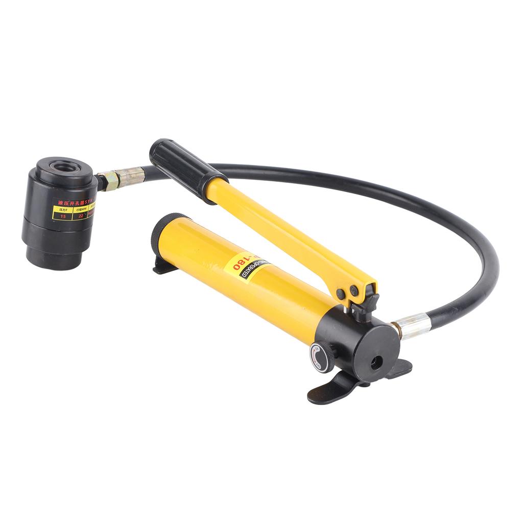 Set of Hydraulic Steel Plate Hole Punch Kit Hand Pump with 10 Dies Tool 16mm To 101mm