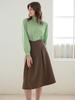 Wednesday Delight Wed_Irregular High-Waist Skirt_Brown
