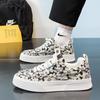 Fashion 2025 new spring comfortable thick baseplate shoes men's Korean version trend increase casual men's shoes printed canvas shoes