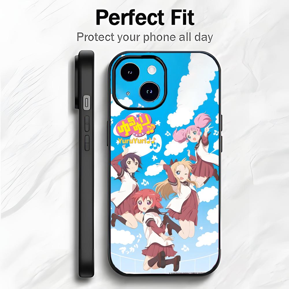 Cute Funny Japanese Anime Y-Yuru Y-Yuri Phone Case Phone Case Soft Packaging Lightweight For iPhone17 16 15 14 13ProMax