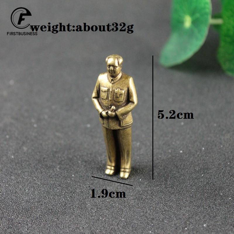 Pure Copper Crafts Chairman Red Leader Mao Ze Dong Figurine Living Room Decor Car Ornaments Home Furnishings Decoration Keychain