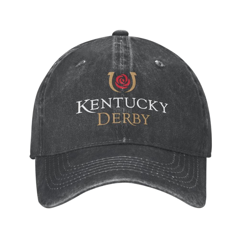 Kentucky Derby Baseball Cap Adjustable Fashion Classic Washed Cowboy Hat for Women Men