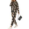 Sets For Women 2 Piece Round Neck Long Sleeve Shirts Printed Sweatpants Pocket Sets