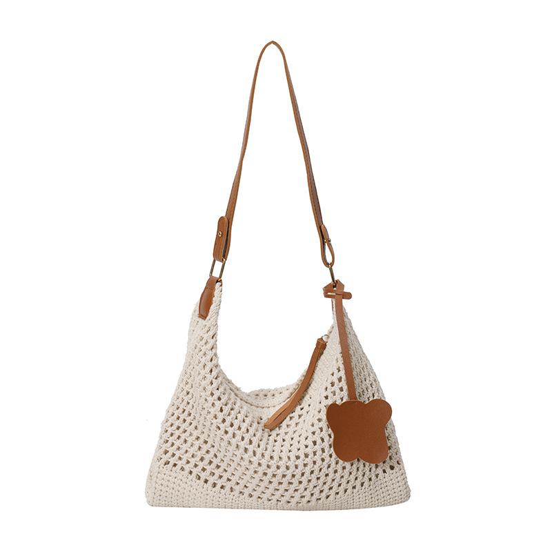 Hollow Woven Tote Bag Women's Spring New Large-capacity Shoulder Bag Seaside Vacation Beach Bag
