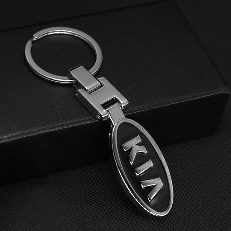 RYQW7 Car Metal Key Chain Pendant Gift Key Ring Auto Styling Accessories For Kia Rio Ceed Sportage Cerato Soul Sorento Picanto Optima