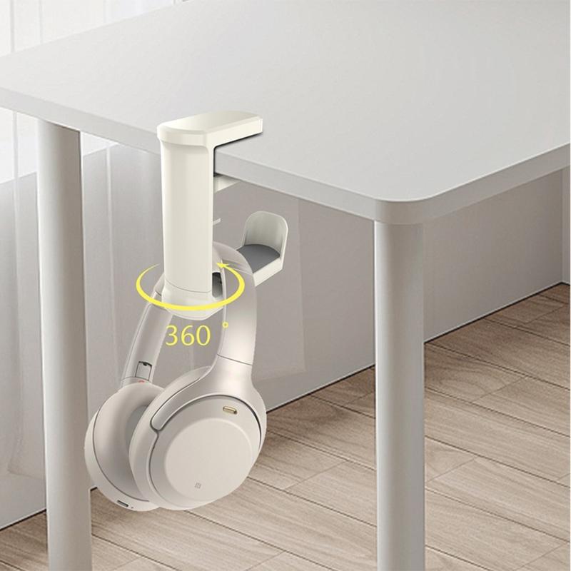 Desk Clamp Headphone Stand Space Saving Desk Headphone Hangers With Side Cable Clip And NonSlip Clamp Gaming Use