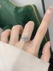 New Geometric Ring Temperament Aquamarine Jewelry  Copper Non-fading Wedding Party Birthday Gift Jewellery