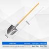 Iron Shovel with Manganese Steel Square Head & Wooden Handle, Natural Color, Large Size for Construction