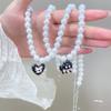Imitation Pearl Beaded Choker Adjustable Length Neckchain Accessory for Ladies Heart/Crucifix/Cats Pendant Necklace