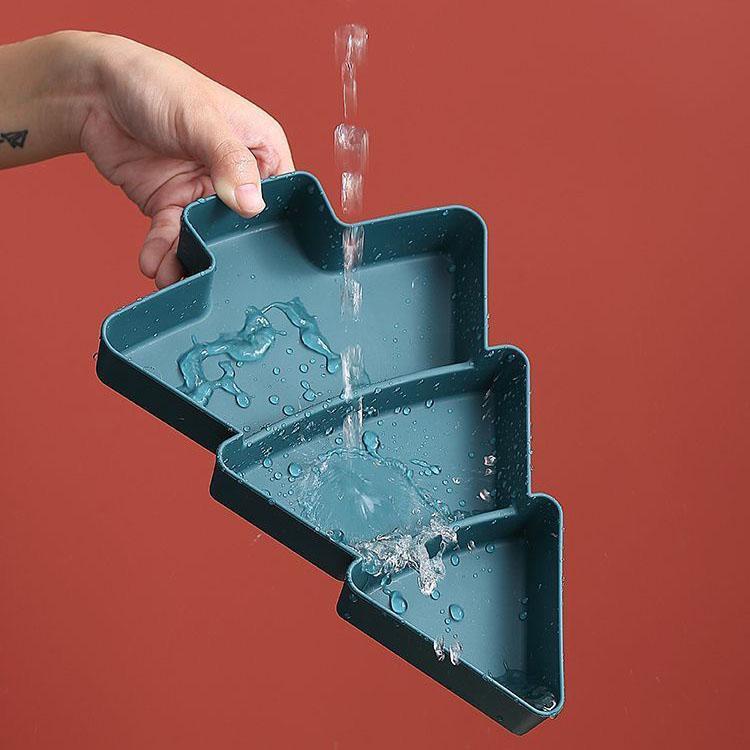 Christmas Tree Plate Snacks Fruit Plate Christmas Fruit Plate Divided Tableware Christmas Tableware Children's Anti Drop