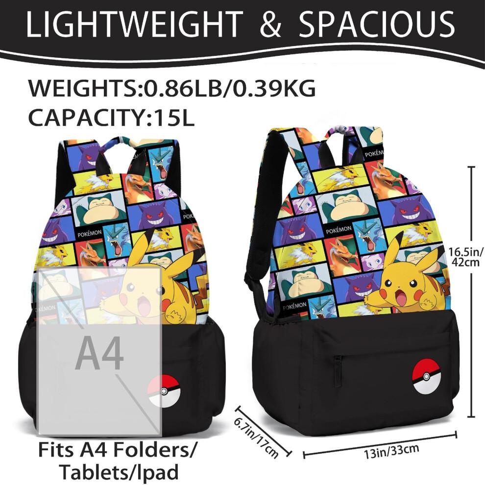 (D) Pokemon Pikachu Bag Shoulder Bag Student School Bag Computer Bag