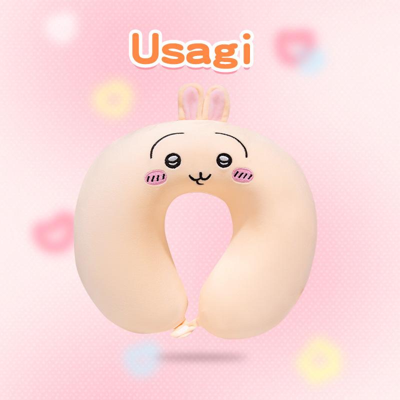 Cute Chiikawa Hachiware Usagi U-Shaped Neck Pillow Travel Pillow Soft Memory Foam Neck Support Cushion Gifts For Airplane Office