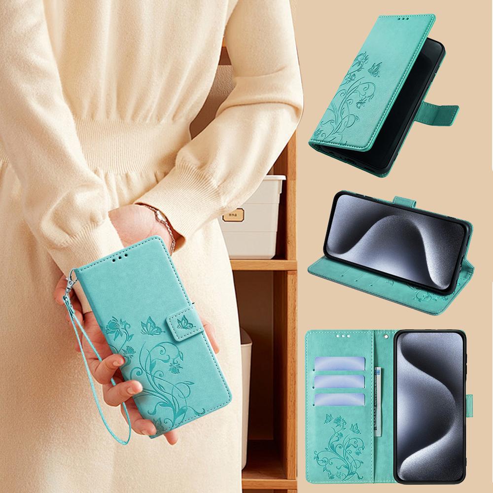 For vivo X100 5G Wallet Case Butterfly Imprinted PU Leather Wrist Strap Phone Cover