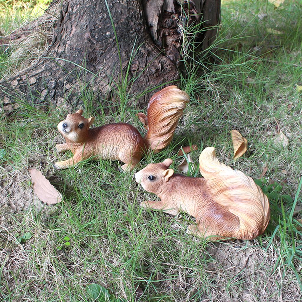 2 pieces of simulated squirrel tree hanging resin crafts, courtyard garden tree decoration, courtyard lawn decoration, home and