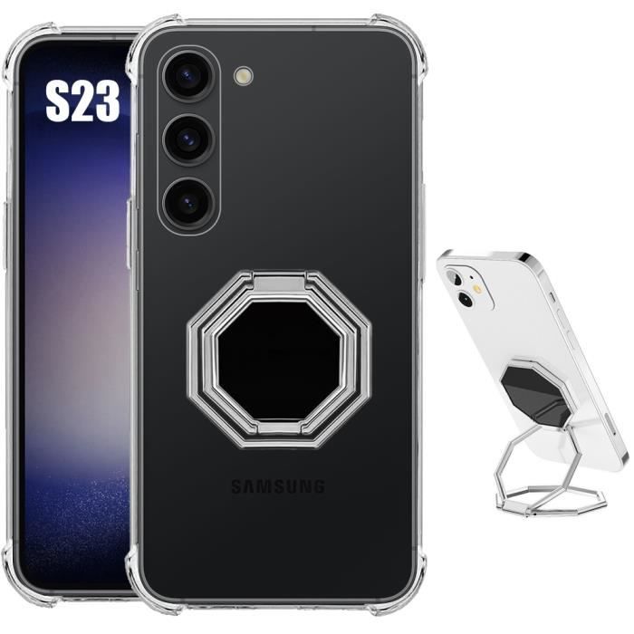 Schutzhülle - Booling - für Samsung Galaxy S23 - Stoßfest - Transparent - Verstellbarer Ständer