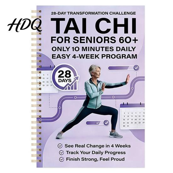 Beginner Tai Chi Guide Daily Practice Planner Seniors Beginners 28-Day Fitness Training Log Improve Balance Wellness Strength Weight Loss Book