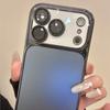 Luxe AG Mat Gehard Glas Camera Beschermhoes voor iPhone 17 16 15 Pro Max Plating Schokbestendige Bumper Harde Achterkant