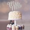 Herr und Frau Hochzeitstortenaufsatz Glitzernder Kristall Strass Schild für Hochzeitstorte Premium Silbermetall Jubiläumsdekoration