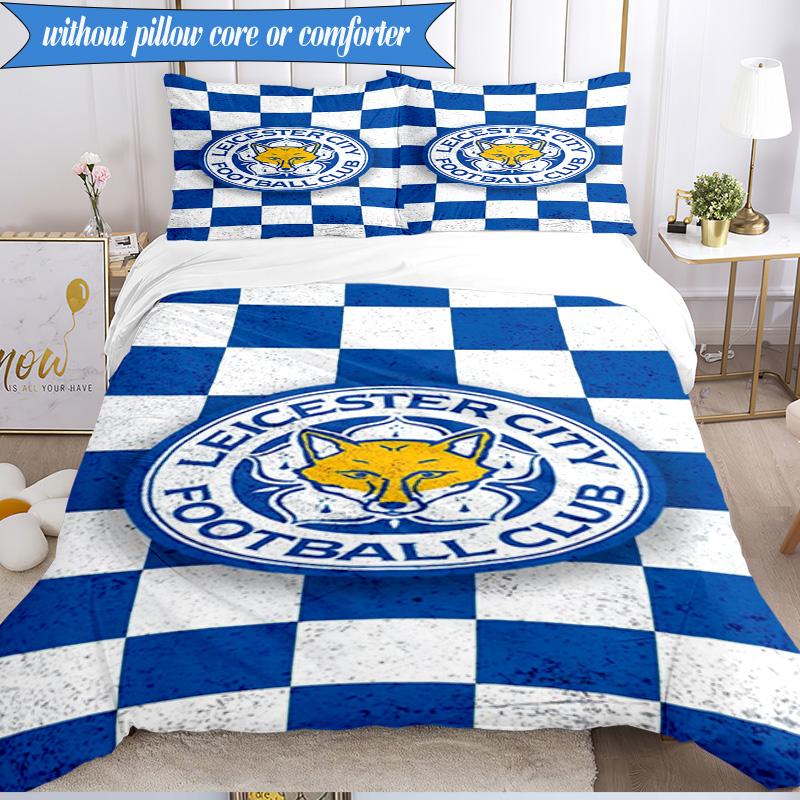 3PCS City Football Club Printed Soft Bedding Set,Including 1pc Duvet Cover And 2pcs Pillowcases Perfect for Bedroom, Dormitory, Fan Gift