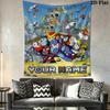 Name Custom Mega Man Anime Wall Tapestry Aesthetic Wall Hanging Printed Fabric Blanket Decorative Tapestries for Bedroom Living Room Home Decor