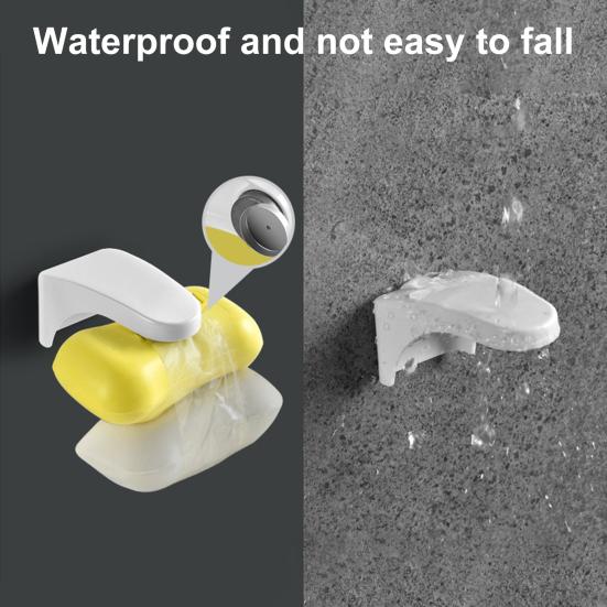 Soap Holder Easy to Use Punch-free Simple Installation Drain Design Stable Space-saving ABS Magnetic Suction Soap Storage Holder Bathroom Accessories