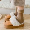Solid Color Thick Plush Snow Sock Seamless Mid Length Sock Sleeping Socks  for Women Mens