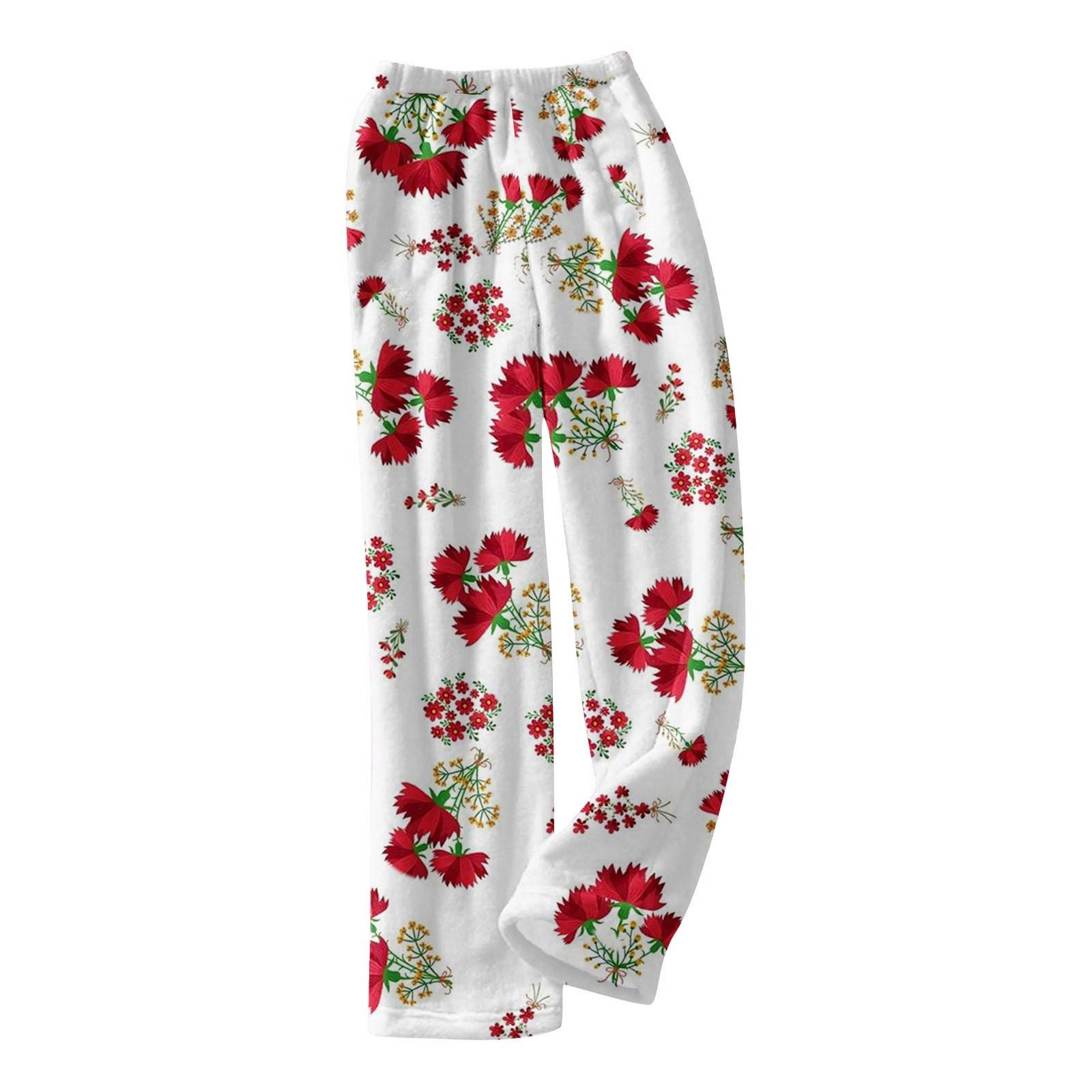 

Пижамные штаны для мужчин и женщин с принтом, мягкие, удобные, повседневные, домашние штаны, зимние XL белый
