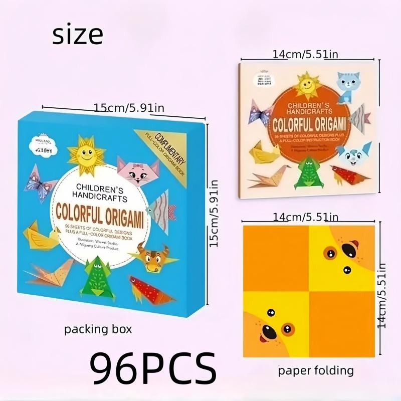

1 коробка/набор 96/108/152 шт. Книги для складывания бумаги для художественно-прикладной деятельности, включая вырезание бумаги, оригами, поделки