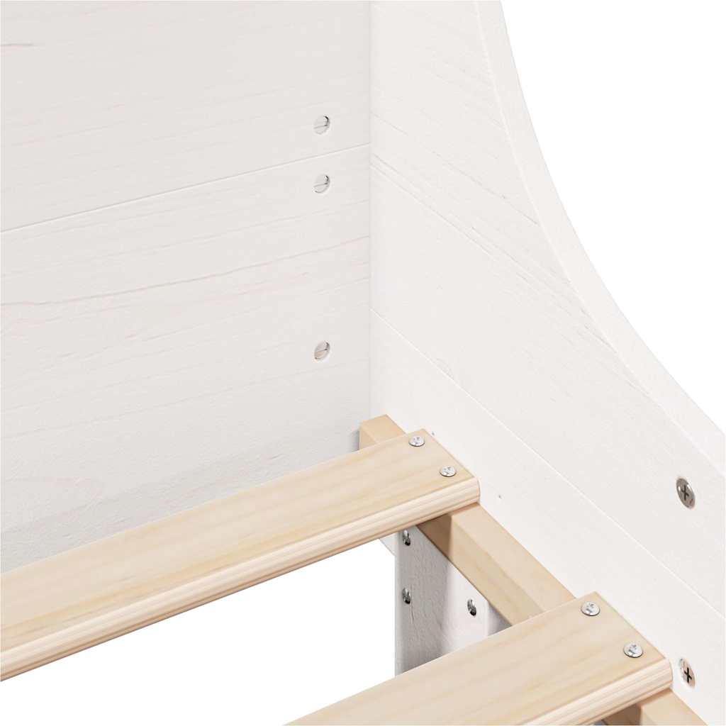 Solid Wood Bed without Mattress White 140 x 200 cm Pine Wood