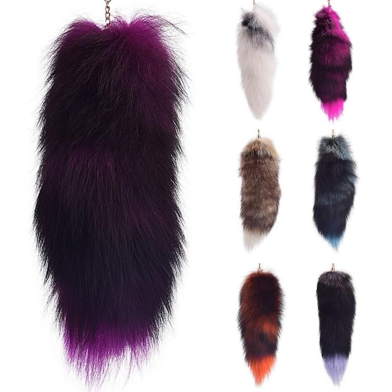 Long Animal Tail Keychain Key Holder with Keychain Clip, Plush Tail Charm Keychain Purse Bag Charm Keychain Pendant