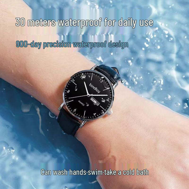 Men's Silent Ultra-Thin Luminous Waterproof Quartz Watch for Teens