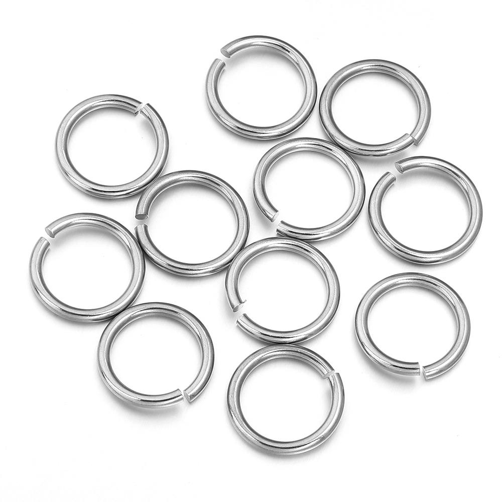 20pcs/lot Multisize Stainless Steel Jump Rings Round Open Ring Split Rings Connectors DIY Keychains Bracelet Jewelry Accessories