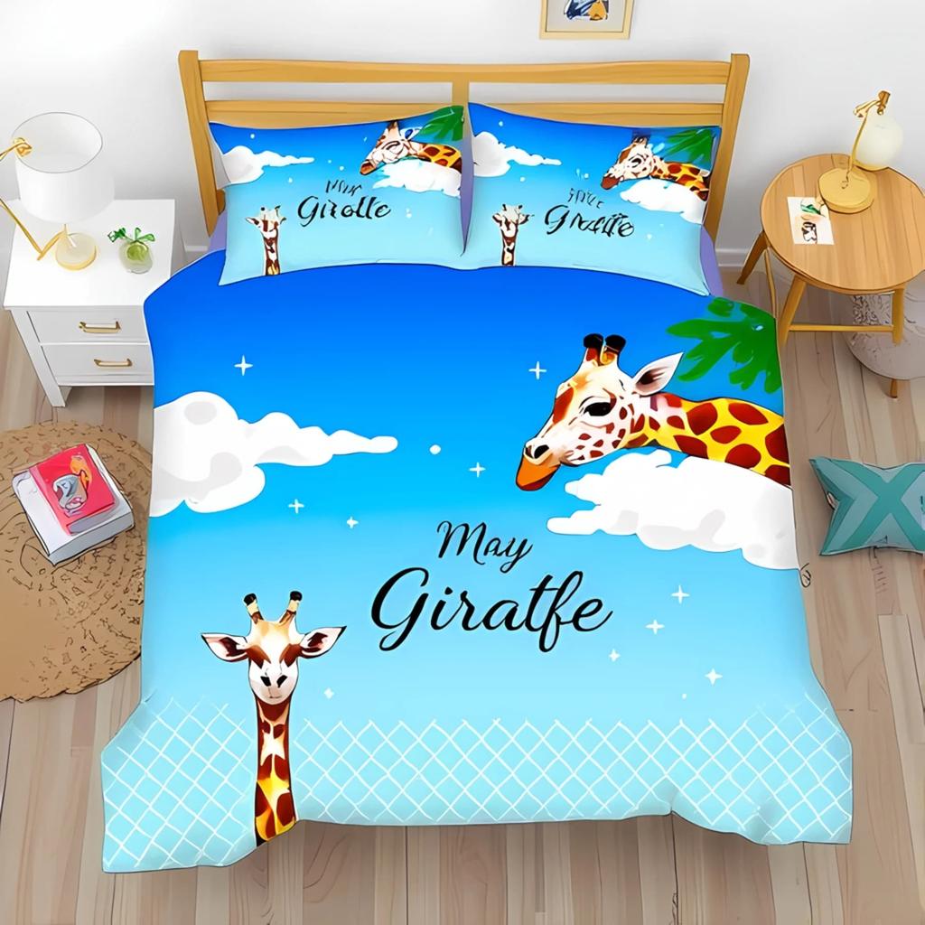 Lovely Girafe Soft Duvet Cover Children's Favorite Girafe Quen Comfortable Quilt Cover Girafe Lovers Gift Bed Decoration Warm plus Comfortable