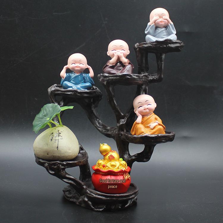 Zen Monk Figurine Ornament for Home Decor - Perfect for Living Room, Office, or Gift Displays