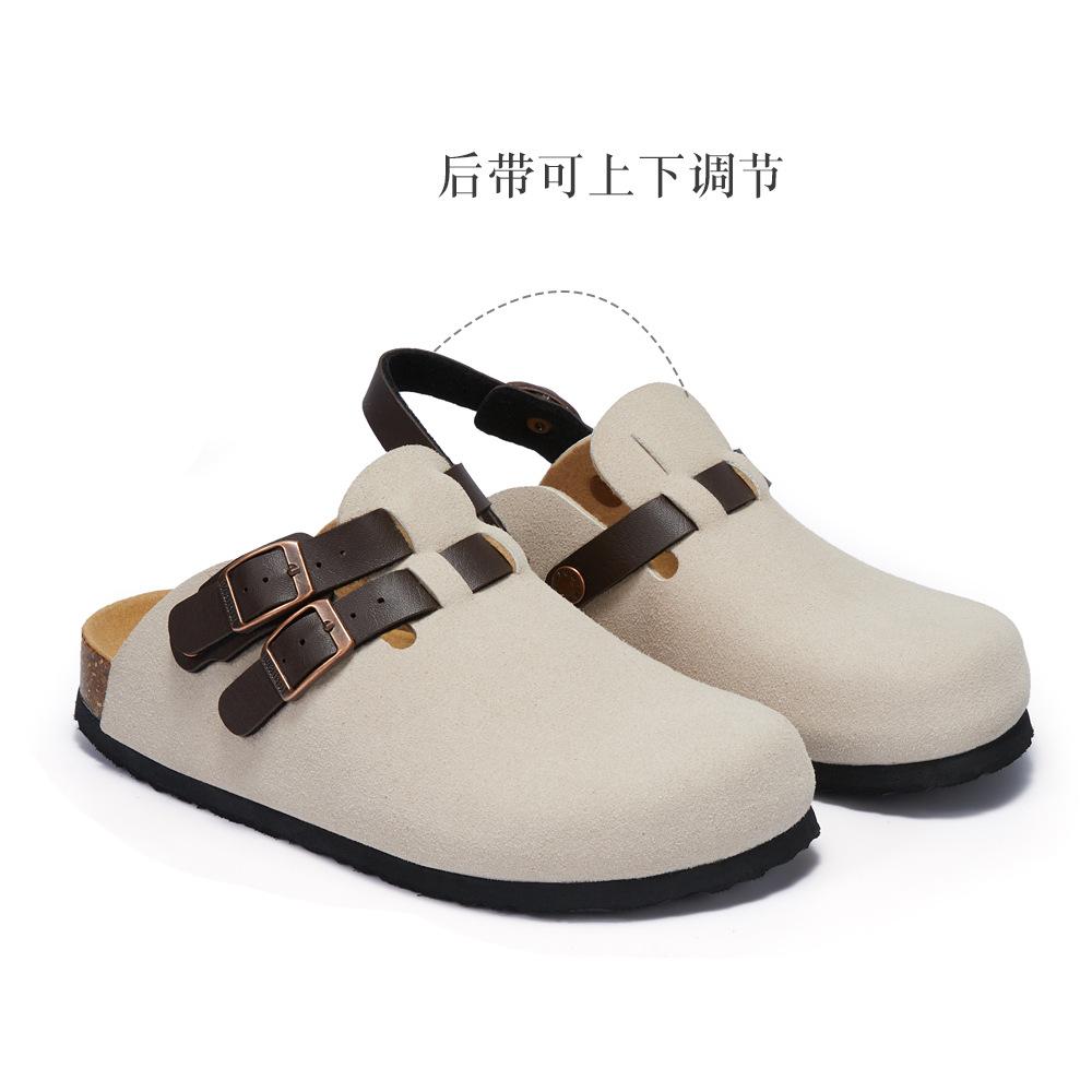 

Замшевые пробковые тапочки Half Drag мужские и женские летние плоские нескользящие двухслойные туфли с круглым носком Мэри Джейн на плоской подошве из пробки 35