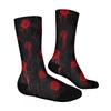 Unisex Crew Socks Breathable Comfortable Fit Mid Calf Socks Halloween Themed Printed Socks with Rose Pattern for Everyday Wear