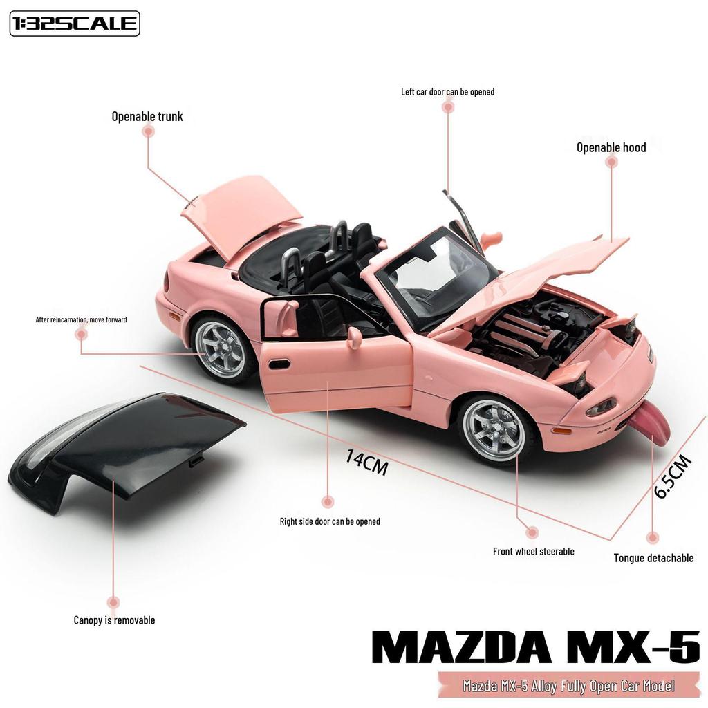 Mazda MX-5 Convertible 1:32 Alloy Model Car with Sound and Light Features
