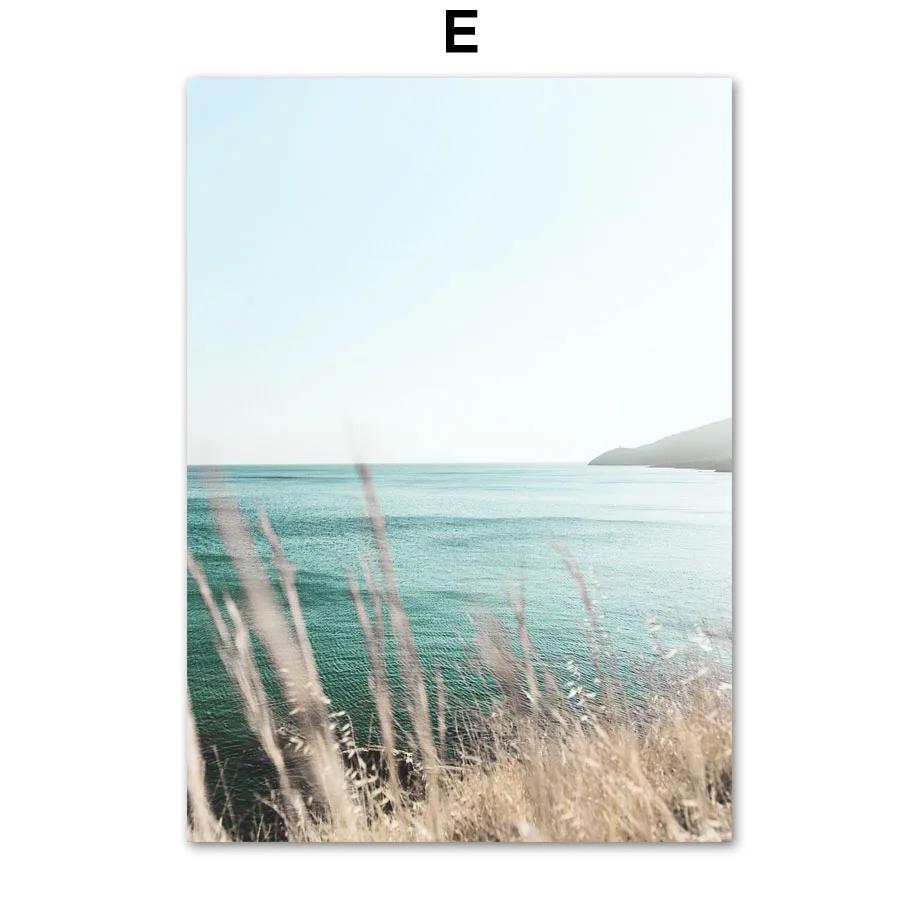 Calm Ocean Landscape Seagull Beach Shell Romantic Sakura Art Canvas Print Painting Posters Living Room Wall Picture Home Decor