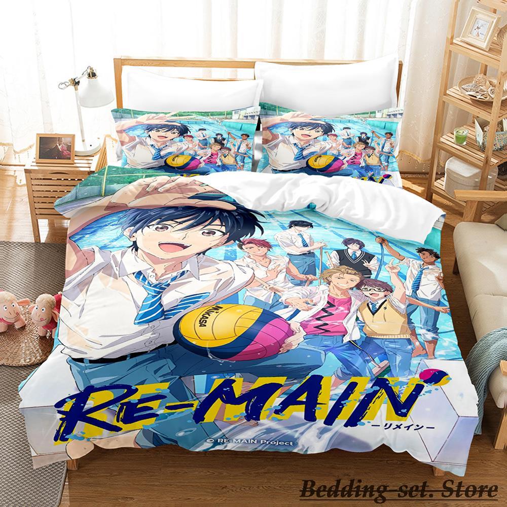 2023 RE MAIN Bedding Set Single Twin Full Queen King Size Bed Set Adult Kid Bedroom Duvetcover Sets Anime Parure De Lit Bed