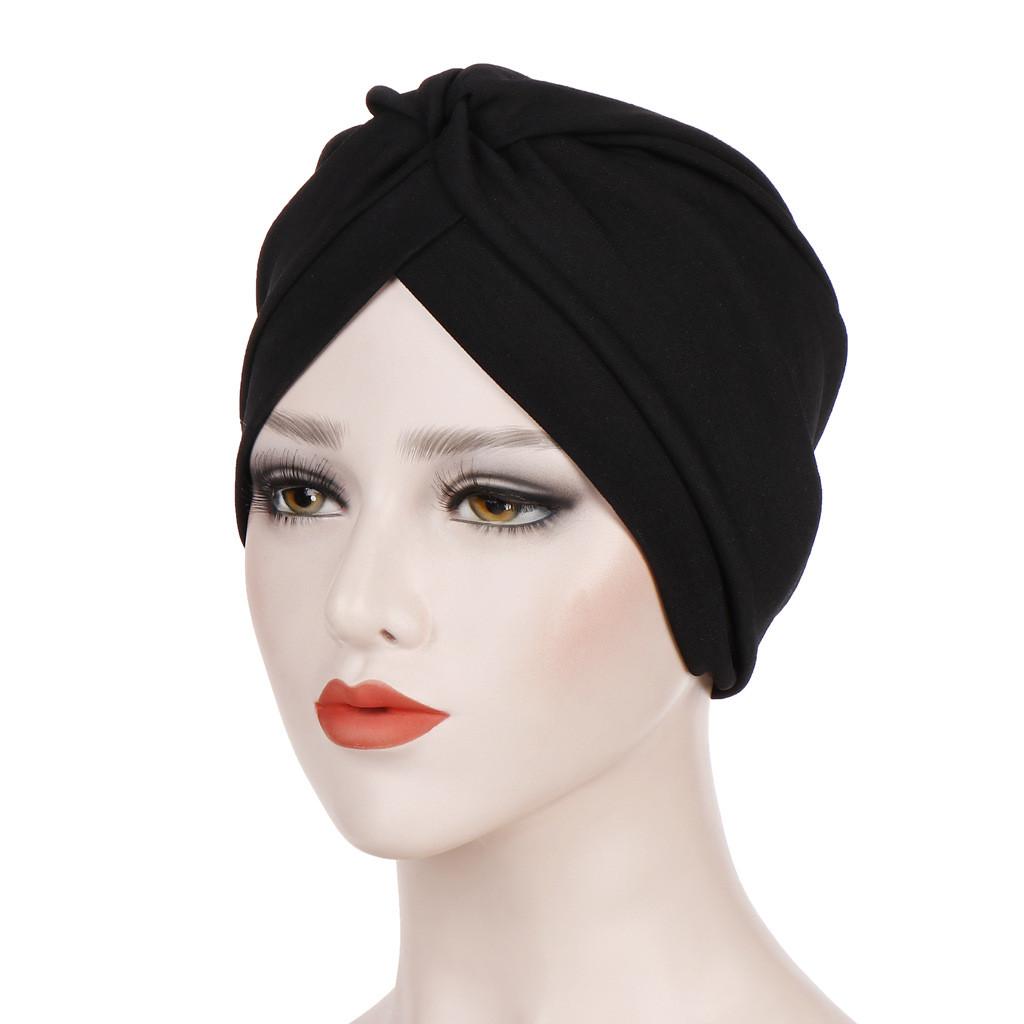 Women India Hat Muslim Ruffle Chemo Wrap Scarf Cap