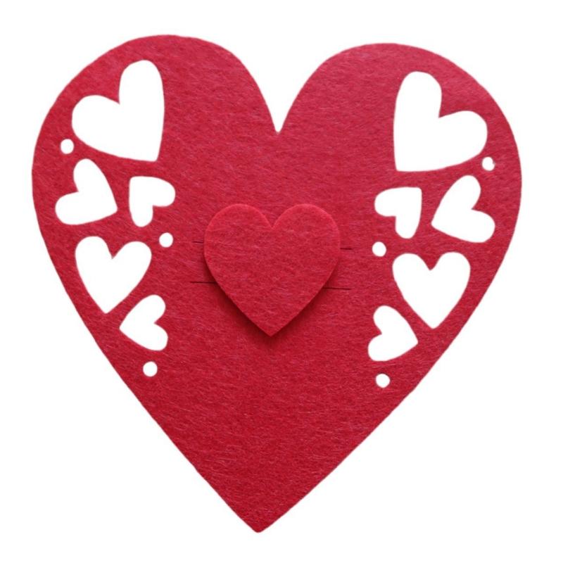 4 PCS Valentine's Day Love Cutlery Bag Set Fork Knife Bag Tableware Holder Bags Perfect for Couples and Special Dinners