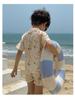 Colorful Cartoon Swimsuit Set for Kids: Short Sleeve Top & Shorts - Perfect for Beach or Hot Spring Adventures