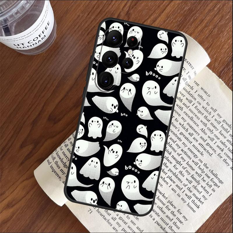 Cute Halloween Ghost Bat Phone Case For Samsung Galaxy S25 S24 S23 S22 S21 Ultra S9 S10 Plus S20 FE Funda Cover Shell