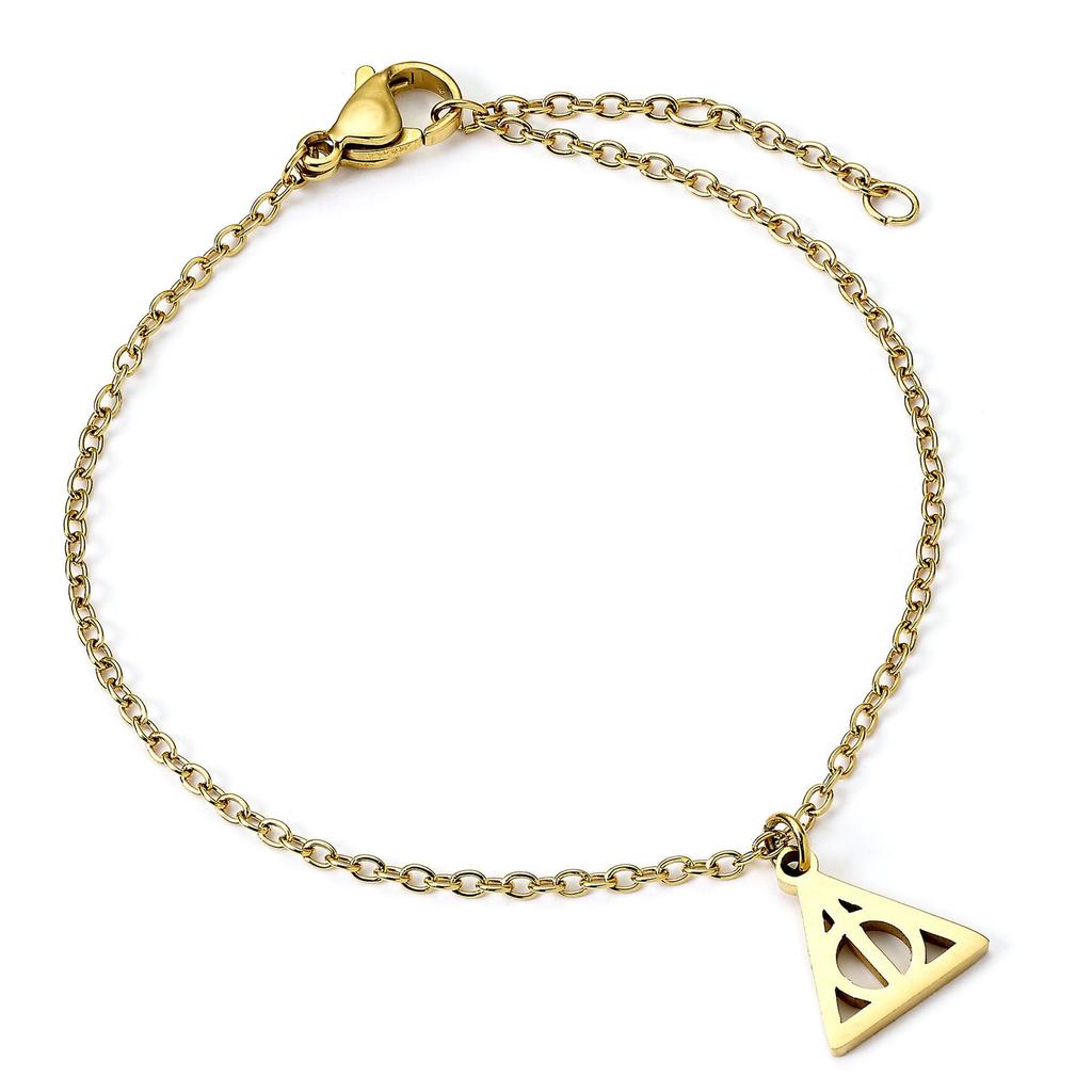 HARRY POTTER Deathly Hallows Stainless Steel Gold Chain Bracelet