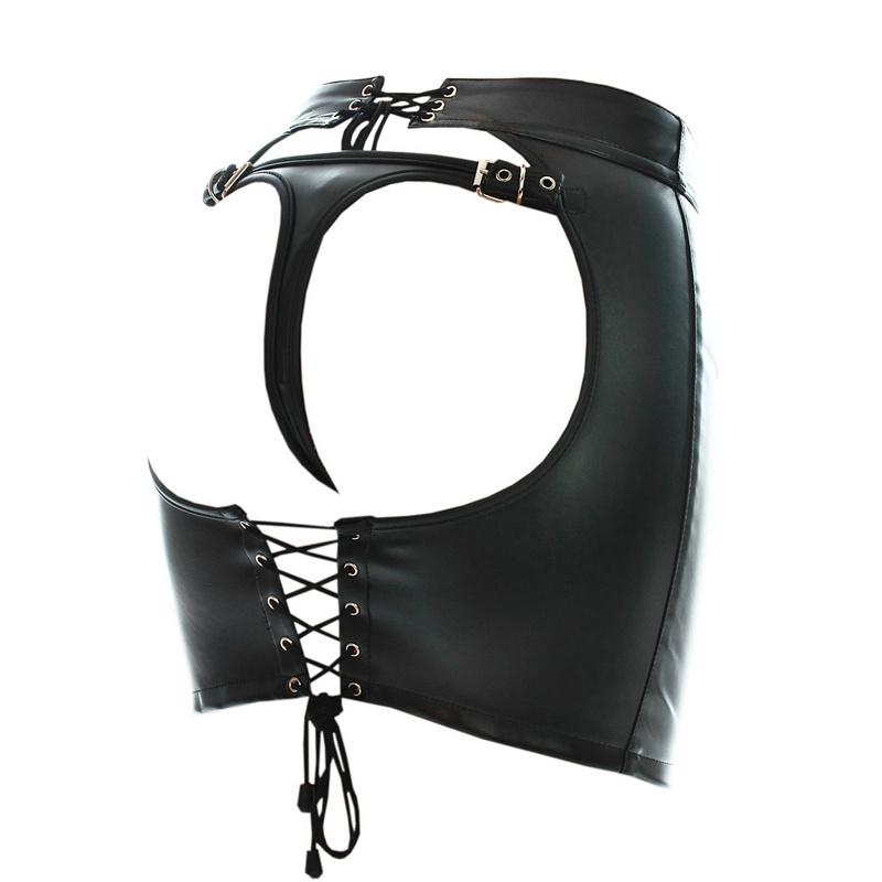 Spanking Whip Skirt PU Leather Open Hip Bondage Sexy Lace Up Erotic Dress S&M Adult Game Sex Toys Costume Adult Toys