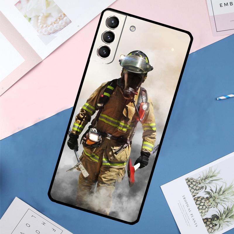 Feuerwehrmann Helden Feuerwehrmann Hülle Für Samsung Galaxy S23 S22 S24 Ultra Note 20 S20 S21 FE S9 S10 Note 10 Plus Rückseite