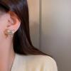 Korean version of silver needle bow zircon stud earrings women's niche design sense high-end earrings fashion temperament ear jewelry
